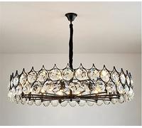 LDCBFTR Chandelier, lustres de Luxe Crystal Post Modern Living Room Lights - Chambre de Salle à Manger Lampes Crystal de Lustre Moderne (Noir, Blanc froid-dia80 cm)