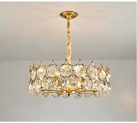 LDCBFTR Chandelier, lustres de Luxe Crystal Post Modern Living Room Lights - Chambre de Salle à Manger Lampes Crystal de Lustre Moderne (Or, Blanc froid-dia80 cm)