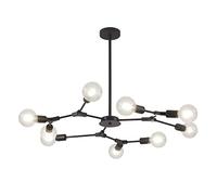 LDCBFTR Éclairage Lustre de Ferme en métal Noir, plafonnier Semi-encastré, Moderne du Milieu du siècle, Lustre Spoutnik à 9 lumières, éclairage Suspendu Industriel Vintage E26 L1136-9