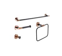 LDCBFTR Ensemble de quincaillerie de Salle de Bain en Acier en Acier Inoxydable Noir en Or Rose Noir Comprend Le Support de brossage de Toilettes de Porte-Toilettes. WFJ
