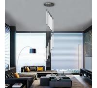 LDCBFTR Grand escalier Moderne Chandelier LED Hauteur réglable Black Iron Creative High Plafond Éclairage Chic adapté à l'hôtel Villa Bar Lobby Decorative Hanging Lamping (Col