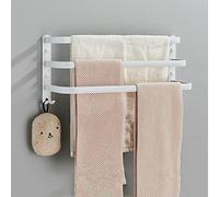 LDCBFTR Hangle de Serviette Noir et Blanc Brief Espace en Aluminium Salle de Serviette de Salle de Bain avec Crochet multiplié Mural de Punch Mural, Blanc Trois 40 cm, 30/40 / 50 cm WFJ
