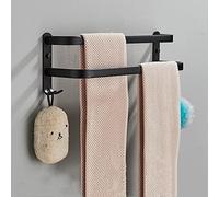 LDCBFTR Hangle de Serviette Noir et Blanc Brief Espace en Aluminium Salle de Serviette en Aluminium avec Crochet multiplié de Punch Mural en alumini, Double 50 cm, 30/40 / 50 cm WFJ