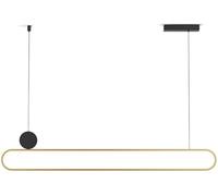 LDCBFTR Îlot de Cuisine linéaire dimmable mené 30 Pouces Black Gold Mid Century Chandelier Modern Vintage Farmhouse Plafond Industriel Plafonnage de Suspension pour Salle à Manger Halway