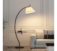 LDCBFTR Lampadaire Arc Lampe Verticale en Tissu Fait Main en Grain de Bois Nordique avec Base en marbre Lampes sur Pied créatives avec Base en marbre pour Salon de thé