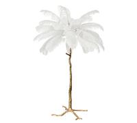 LDCBFTR Lampadaire en Plumes d'autruche, Ampoules E14, lampadaire décoratif avec Plumes colorées, Lampe en résine Moderne, lumières décoratives, pour Cuisine, Salon (Blanc H120 cm)