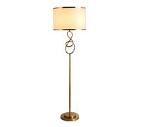 LDCBFTR Lampadaire Moderne de 65 Pouces en Laiton Antique et métal doré, Lampe sur Pied Haute à LED, lumière Chaude, Lampe d'ambiance avec Base Lourde et Abat-Jour en Tissu pour Chambre à Coucher,
