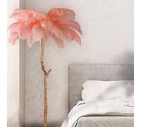 LDCBFTR Lampadaire, Moderne De Luxe Véritable Plume D'autruche Lampadaire Résine, Lampadaires Modernes, Moderne LED Plume Résine Lampadaire Trépied Lampe sur Pied pour Salon Décor À La