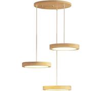 LDCBFTR LED Kitchen Island Farmhouse Wood ing Fixture 3 Cluster léger Lampe Suspendue Mid Century Vintage Vintage Rustique Chandelier pour Salle à Manger Chambre Home Office Cafe