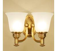 LDCBFTR Lumière Murale Double avec des Teintes en Verre doré Lampes en cuivre pour la Chambre à Coucher et la décoration de Fond télévisé