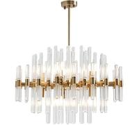 LDCBFTR Lustre en Cristal élégant Moderne K9 gouttelettes de Cristal Cristaux Ronds plafonnier LED éclairage plafonniers luminaire Suspendu élégant LED pour Salon Salle à Manger Chambre Couloir