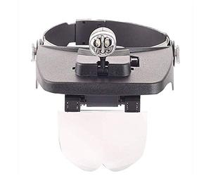 LDCBFTR Magrand de tête avec Support de tête de tête à LED et Bandeau, 4 objectifs remplaçables et interchangeables 1,2X, 1,8X, 2,5X, 3,5X