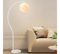 LDCBFTR Nordic Globe Pla Lampadaire Arc 59,1" Lampadaire Base en Marbre Lampe sur Pied avec E26 Dimmable Lune Grande Lumière pour Salon Étude Chambre Canapé Salle de Réunion
