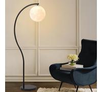 LDCBFTR Nordic Globe Pla Lampadaire Arc 59,1" Lampadaire Base en Marbre Lampe sur Pied avec E26 Dimmable Lune Grande Lumière pour Salon Étude Chambre Canapé Salle de Réunion