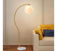 LDCBFTR Nordic Globe Pla Lampadaire Arc 59,1" Lampadaire Base en Marbre Lampe sur Pied avec E26 Dimmable Lune Grande Lumière pour Salon Étude Chambre Canapé Salle de Réunion