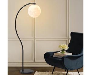LDCBFTR Nordic Globe Pla Lampadaire Arc 59,1" Lampadaire Base en Marbre Lampe sur Pied avec E26 Dimmable Lune Grande Lumière pour Salon Étude Chambre Canapé Salle de Réunion