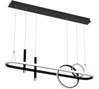 LDCBFTR Pendre à LED à Restauration, 100 cm / 60 W Chandelier Moderne, Lampe de Fer réglable Suspension Suspension Pendante Lumière Black Or pour la Chambre à Coucher de Bureau