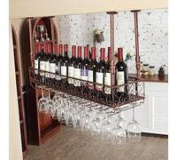LDCBFTR Rack de Viol à vin Mural rétro, plafonnier en Verre de Rangement en Verre, Porte-Parole Peut être utilisée dans Les Barres de Restaurants Meubles Quotidiens (Taille: 120x25 cm) WFJ