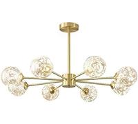LDCBFTR Rétro Laiton Artificiel Satellite LED Lampes Suspendues Abat-Jour en Boule De Cristal Semi-Encastré Lampe Suspendue Branches Lustres Plafonnier en Or Poli Foyer