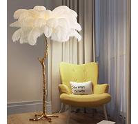 LDCBFTR WLKE Lampadaire de Plume d'autruche de Luxe Moderne décoration Nordique Lampe sur Pied en résine pour la Maison Trois Couleurs à intensité Variable, pour Villa, Maison, éclairage au Sol