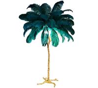 LDCBFTR WLKE Lampadaire sur Pied Moderne Lampe en Plumes d'autruche, Lampadaire en Plumes, éclairage au Sol pour la Lecture de la Chambre à Coucher du Salon, Lampe sur Pied en Plumes (Vert)