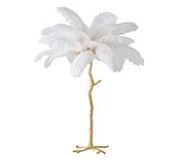 LDCBFTR WLKE Lampes Standard Salon, Lampe Plume, Lampadaires pour Salon Plume Naturelle d'autruche LED Tout Bronze Lampadaire Dimmable Interrupteur au Pied pour Le Salon Chambre