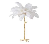 LDCBFTR WLKE Lampes Standard Salon, Lampe Plume, Lampadaires pour Salon Plume Naturelle d'autruche LED Tout Bronze Lampadaire Dimmable Interrupteur au Pied pour Le Salon Chambre