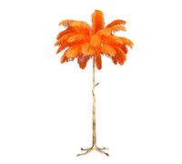 LDCBFTR WLKE Lampes Standard Salon, Lampe Plume, Lampadaires pour Salon Plume Naturelle d'autruche LED Tout Bronze Lampadaire Dimmable Interrupteur au Pied pour Le Salon Chambre
