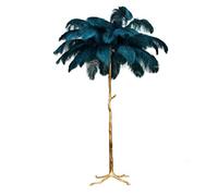 LDCBFTR WLKE Lampes Standard Salon, Lampe Plume, Lampadaires pour Salon Plume Naturelle d'autruche LED Tout Bronze Lampadaire Dimmable Interrupteur au Pied pour Le Salon Chambre