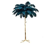 LDCBFTR WLKE Lampes Standards Salon, Luxe Moderne véritable Plume d'autruche Or lampadaire résine Lampe sur Pied Nordique Villa hôtel décor éclairage élégant Style Vintage pour Villa Maison hôtel