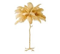 LDCBFTR WLKE Lampes Standards Salon, Luxe Moderne véritable Plume d'autruche Or lampadaire résine Lampe sur Pied Nordique Villa hôtel décor éclairage élégant Style Vintage pour Villa Maison hôtel