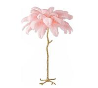 LDCBFTR WLKE Lampes Standards Salon, Luxe Moderne véritable Plume d'autruche Or lampadaire résine Lampe sur Pied Nordique Villa hôtel décor éclairage avec Mode d'éclairage Tricolore pour Chambre