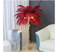 LDCBFTR WLKE Lampes Standards Salon, Luxe Moderne véritable Plume d'autruche Or lampadaire résine Lampe sur Pied Nordique Villa hôtel décor éclairage avec Mode d'éclairage Tricolore pour Chambre