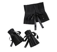LDDIFHWW 2 Pièces Collerette à Volants Col Ruff Victorien Faux Cols Col Elizabethain Polyester Doux Aspect Antique Adaptée pour Théâtre Cérémonie Bal Déguiseme, Noir