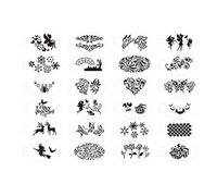 LDDIFHWW 24 Pièces Pochoirs Maquillage Visage Stencils Corps Modèles Temporaire Durables Portables PET Adaptés pour Festival Carnaval Spectacle Scène Déguisée, Modèle C