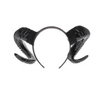 LDDIFHWW Bandeau/serre-cheveux pour Femme avec Cornes de Mouton Imitation, noir 2