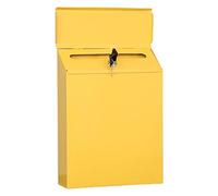 LDDIFHWW Boîte Aux Lettres Verticale En Fer, Fixée Au Mur, pour Déposer Des Suggestions, Documents, Journaux et Magazines, Support Sécurisé, pour Porche Ou Piè, Jaune