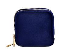 LDDIFHWW Boîte de Rangement Bracelet Étui Bijoux Poche Organisateur Velours Séparations Zippées pour Femmes Dame Maman Déplacement Travail Cadeau Rangement, Bleu Foncé