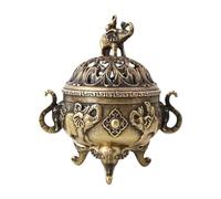 LDDIFHWW Brûleur D'Encens Support Bol à Encens Porte Cône Sculpture Alliage Purification de L'Air Adapté pour Méditation Bureau Salon Chambre Décoration M, éléphant