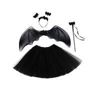 LDDIFHWW Ensemble de Costume D'Halloween pour Femmes, Comprenant Des Ailes de Chauve-souris, Un Bandeau, Une et Une Jupe Tutu, Idéal pour, Chauve-souris à ailes courtes