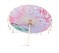 LDDIFHWW Parapluie Chinois en Soie avec Structure Bois Orientale Danse Ancienne Parapluie Imitation Papier Huilé Imprimé Design Pétale Raffiné Adapté, Style A