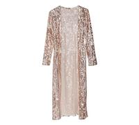 LDDIFHWW Robe Cape à Sequins avec Perspective, Or