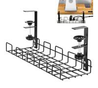 Ldduopp Bac À Câbles sous Bureau, Organisateur D'Espace De Travail sans Perçage, Porte-Câbles avec Serre-Câble pour Bureau, pour Prises Hub USB Chargeur Ordinateur