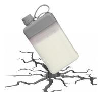 Ldduopp Bouteille d'eau carrée de 450 ml - Compatible avec les poches, tient dans un sac à main, rectangulaire, étanche, transparente pour voyage, camping, randonnée, course, gym, sport