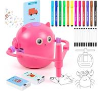 Ldduopp Robot Dessinateur Enfant, Robot À Dessin Robots De Dessin Éducatif Interactif avec 100 Cartes Et 12 Stylos pour Enfant D'âge Préscolaire, Élèves De Maternelle, Garçons Et Filles