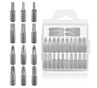 LDERFIV 24 pièces Torx Bit Set, 25mm de longueur Embouts de tournevis, 1/4 pouce S2 acier Torx Embouts de tournevis Set, T10, T15, T20, T25, T30, T40, PH1, PH2, PH3, PZ1, PZ2, PZ3