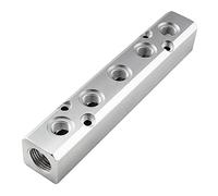 LDEXIN Bloc de distribution d'air pneumatique à 5 voies, bloc pneumatique collecteur d'air comprimé, coupleur d'air rapide pour compresseur d'air pneumatique, argenté