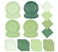 LDFDRT Lot de 40 assiettes en carton vert sauge de 17,8 cm et 40 serviettes de fête - Décoration d'anniversaire - Assiettes jetables - Décoration de fête (80 pièces au total)