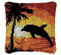 LDFHOIN - Kit de crochet à nouer soi-même - 43 x 43 cm - Kit de bricolage pour décoration maison - 7+ ans - Non pliable