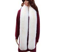 LDFWAY Écharpe longue en fausse fourrure pour homme et femme, blanc, L